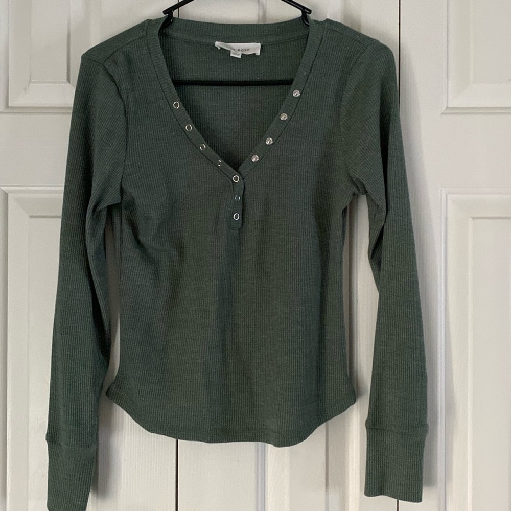 NWOT Pink Rose long sleeve top